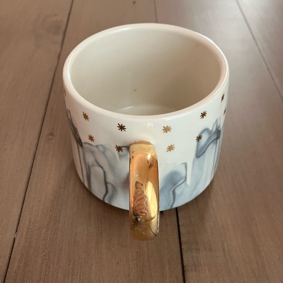 Anthropologie Night Sky Grey Blue Watercolor Drip Mug - Picture 2 of 8